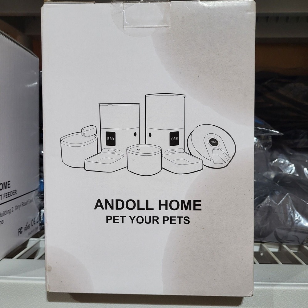 Andoll Home Automatic Pet Feeder White FT-7-A Programmable Digital Timer Cat Dog